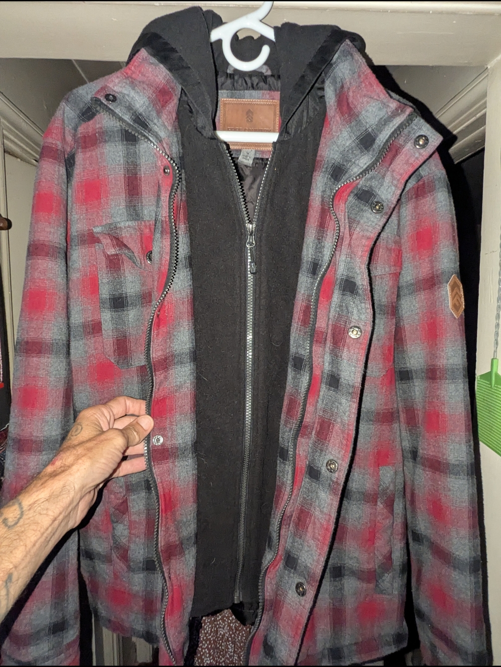 Free Country Double Layer Hoodie Flannel